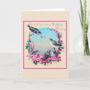 Tarjeta Vintage Birthday Blessing Birthday Greeting Card
