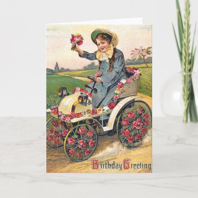 Tarjeta Vintage Birthday Greeting (Anverso)