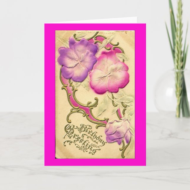 Tarjeta Vintage Birthday Greeting (Anverso)