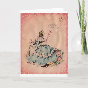 Tarjeta Vintage Birthday Greetings Birday Card