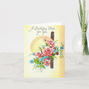 Tarjeta Vintage Birthday Wish
