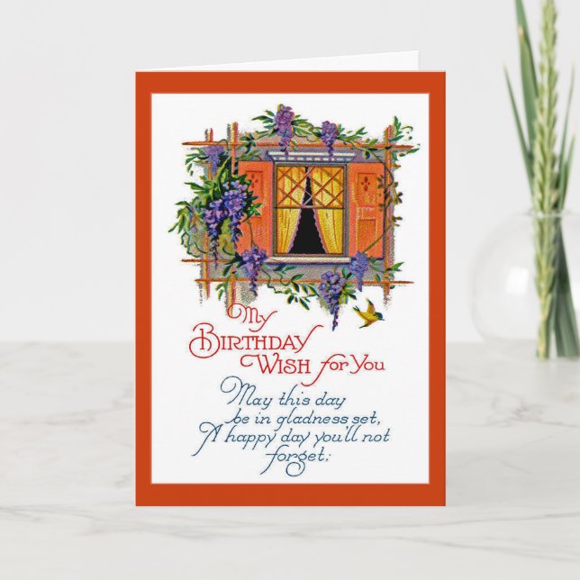 Tarjeta Vintage Birthday Wish (Anverso)