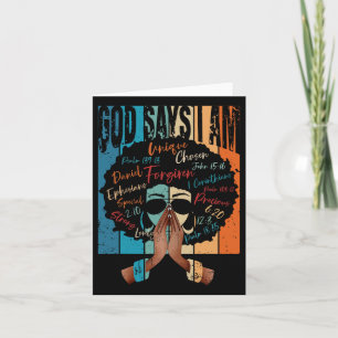 Tarjeta Vintage Black Chica God dice que soy Black Melanin