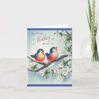 Tarjeta Vintage Bluebirds of Happiness (Pájaros azules de