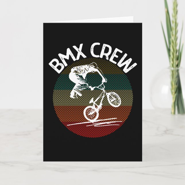 Tarjeta Vintage BMX Crew Track Racing Biker (Anverso)