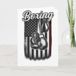 Tarjeta Vintage Boxing American Flag Retro