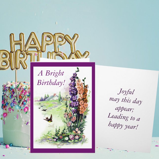 Tarjeta Vintage Bright Birthday (Vintage Bright Birthday Card)