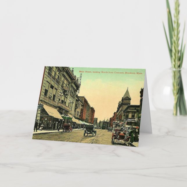 Tarjeta Vintage Brockton, Massachusetts (Anverso)
