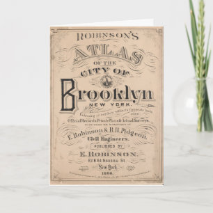 Tarjeta Vintage Brooklyn, New York Atlas