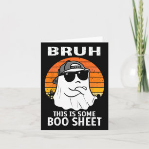 Tarjeta Vintage Bruh Esto Es Alguna Hoja De Boo Fantasma H
