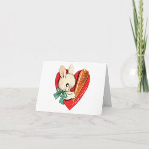 Tarjeta Vintage Bunny Valentine