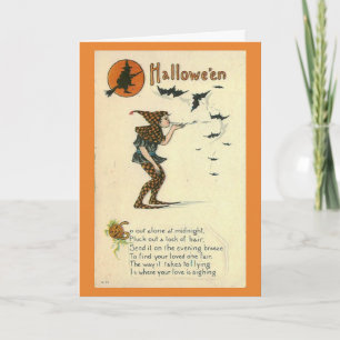 Tarjeta Vintage - buscando para el amor el Halloween,