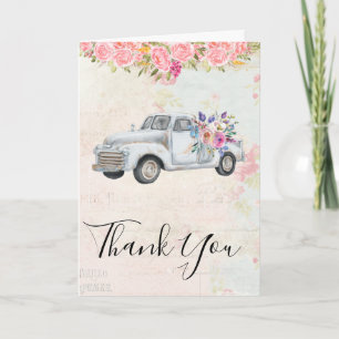 Tarjeta Vintage Camión de recogida Rustic Watercolor Graci