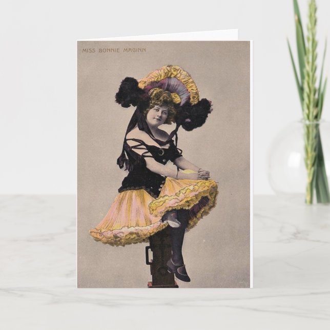 Tarjeta *Vintage Can Can Dancer* (Anverso)