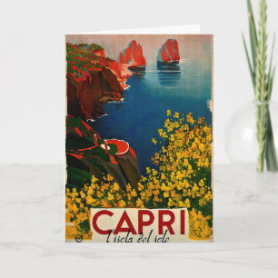 Tarjeta Vintage Capri L'Isola del Sole Italia