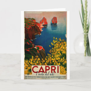 Tarjeta Vintage Capri L'Isola del Sole Italia