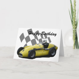 Tarjeta Vintage Carreras Car Happy Birday 5