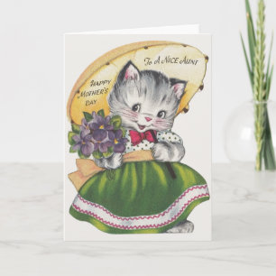 Tarjeta Vintage carta del día de la madre para una linda t