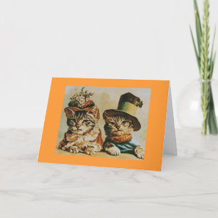 Tarjeta Vintage Cat Couple Anniversary