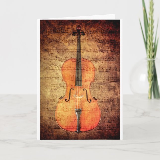 Tarjeta Vintage Cello (Anverso)