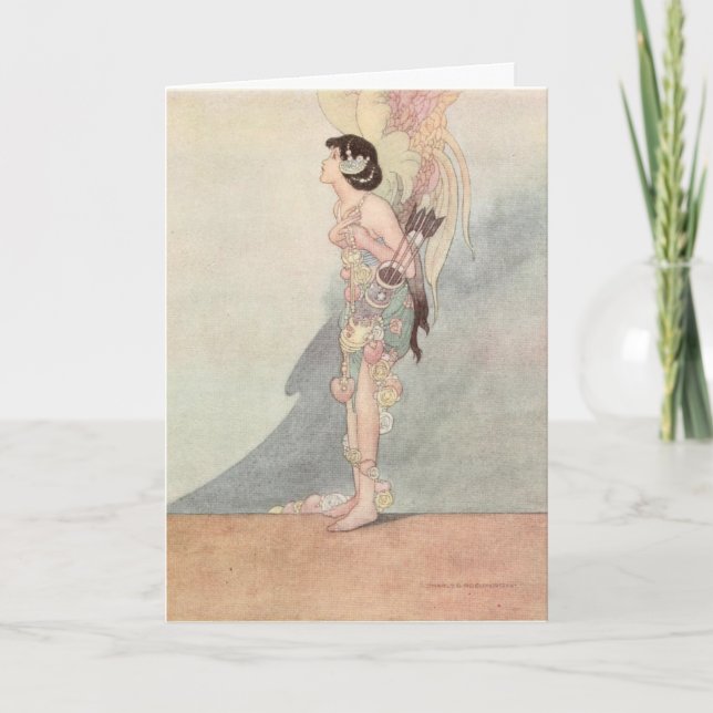 Tarjeta Vintage Charles Robinson El Príncipe Feliz (Anverso)