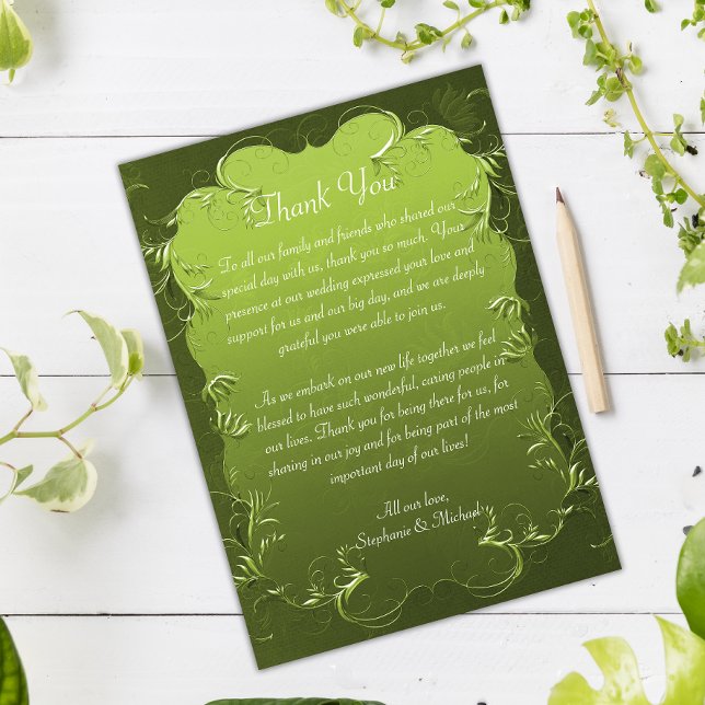 Tarjeta Vintage Chartreuse Green Boda (Subido por el creador)