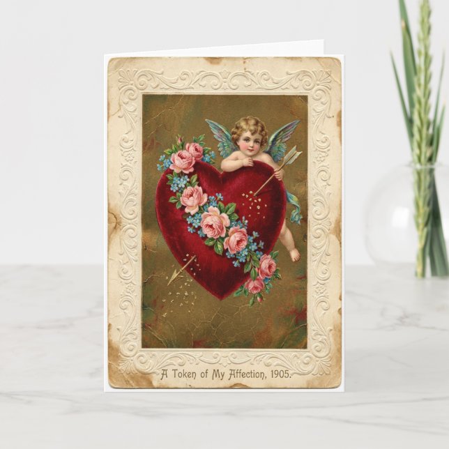 Tarjeta Vintage Cherub Love Arrow Card (Anverso)