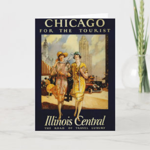 Tarjeta Vintage Chicago, los E.E.U.U. -