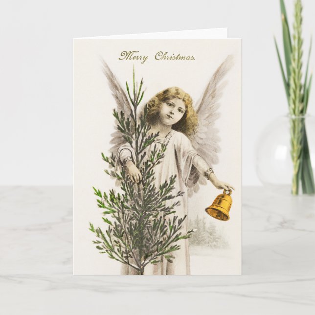 Tarjeta Vintage Christmas Angel (Anverso)