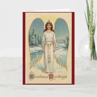 Tarjeta Vintage Christmas Angel Greeting Card