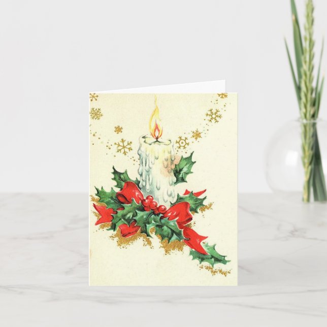 Tarjeta Vintage Christmas Candle (Anverso)