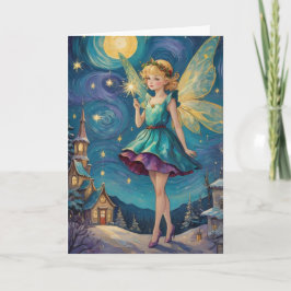 Tarjeta Vintage Christmas Fairy Personalizable