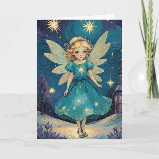 Tarjeta Vintage Christmas Fairy Victorialized (Anverso)