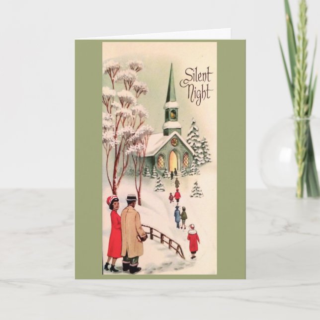 Tarjeta Vintage Christmas - Noche silenciosa, (Anverso)