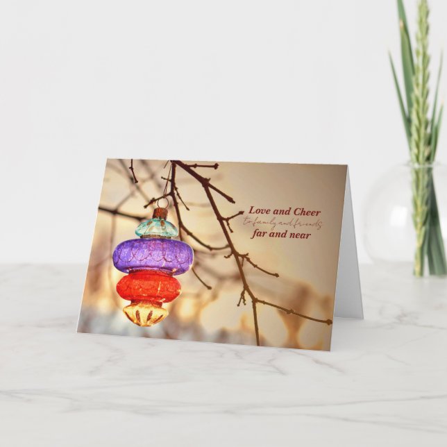 Tarjeta Vintage Christmas Ornament Card (Anverso)