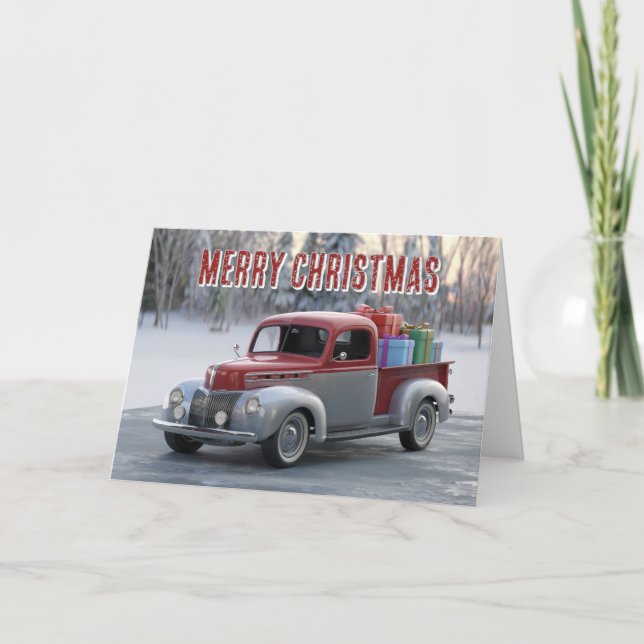 Tarjeta Vintage Christmas Ride (Anverso)