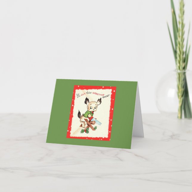 Tarjeta Vintage Christmas Sawg Dog Card (Anverso)
