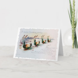 Tarjeta Vintage Christmas Victorian Funny Rhyme Card Frog