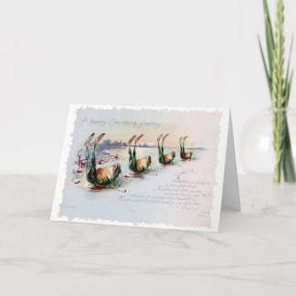 Tarjeta Vintage Christmas Victorian Funny Rhyme Card Frog