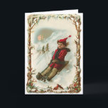 Tarjeta Vintage Christmas Winter Sled<br><div class="desc">Disfrute del espíritu de la temporada con nuestra encantadora carta de Navidades, inspirada en los nostálgicos diseños de los años 40. Esta vintage tarjeta navideña captura la calidez y la alegría de las tradiciones navideñas, lo que lo convierte en una deliciosa elección para enviar sentidos deseos a la familia y...</div>