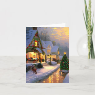 Tarjeta Vintage Christmastime Blank Holiday Greet