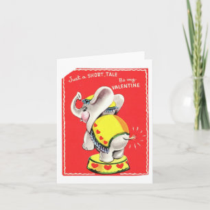Tarjeta Vintage Circus Elephant Valentine