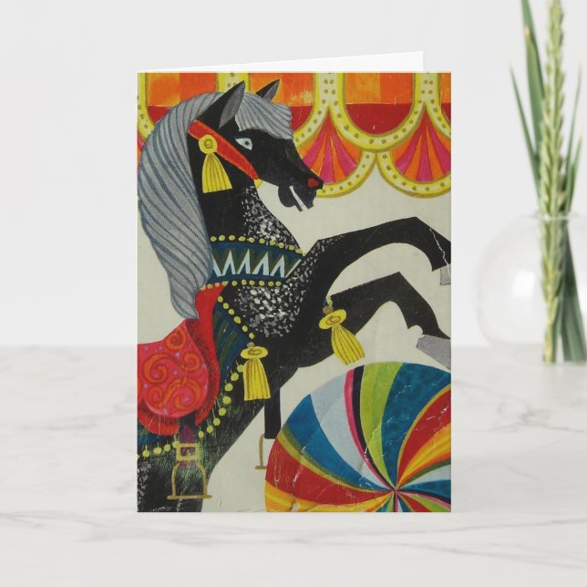 Tarjeta Vintage Circus Horse (Anverso)