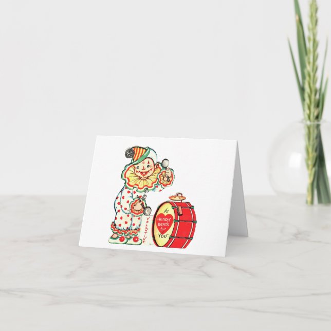 Tarjeta Vintage Clown Valentine (Anverso)