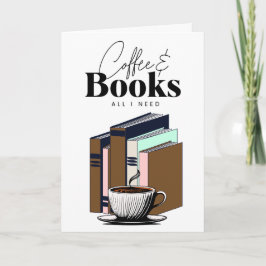 Tarjeta Vintage Coffee and Books Todo lo que necesito | Me