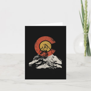 Tarjeta Vintage Colorado Flag Mountain Sunset Al Aire Libr