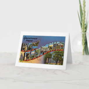 Tarjeta Vintage Colorous Greetings From New Hampshire