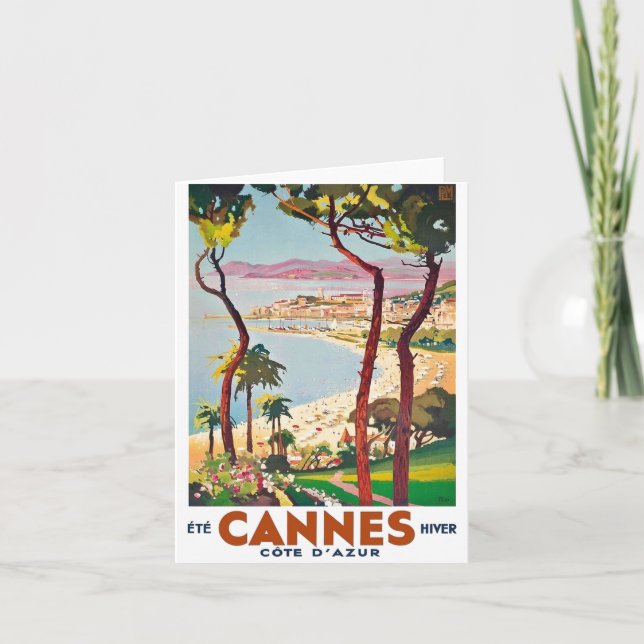 Tarjeta Vintage Cote D'Azur Cannes (Anverso)
