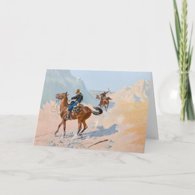 Tarjeta Vintage Cowboys en el salvaje oeste (Anverso)