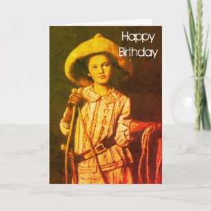 Tarjeta Vintage Cowgirl Birday Card